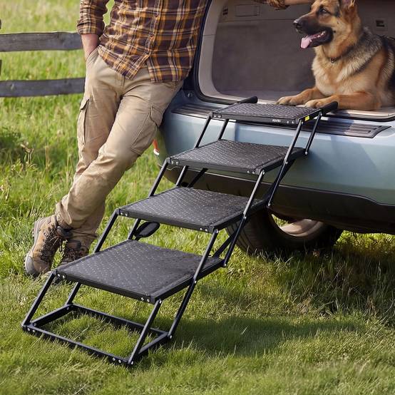 Vevor - VEVOR Escalier pour Chien Voiture 4 Marches pour Chien Pliables Charge 113,4 kg - Image 8