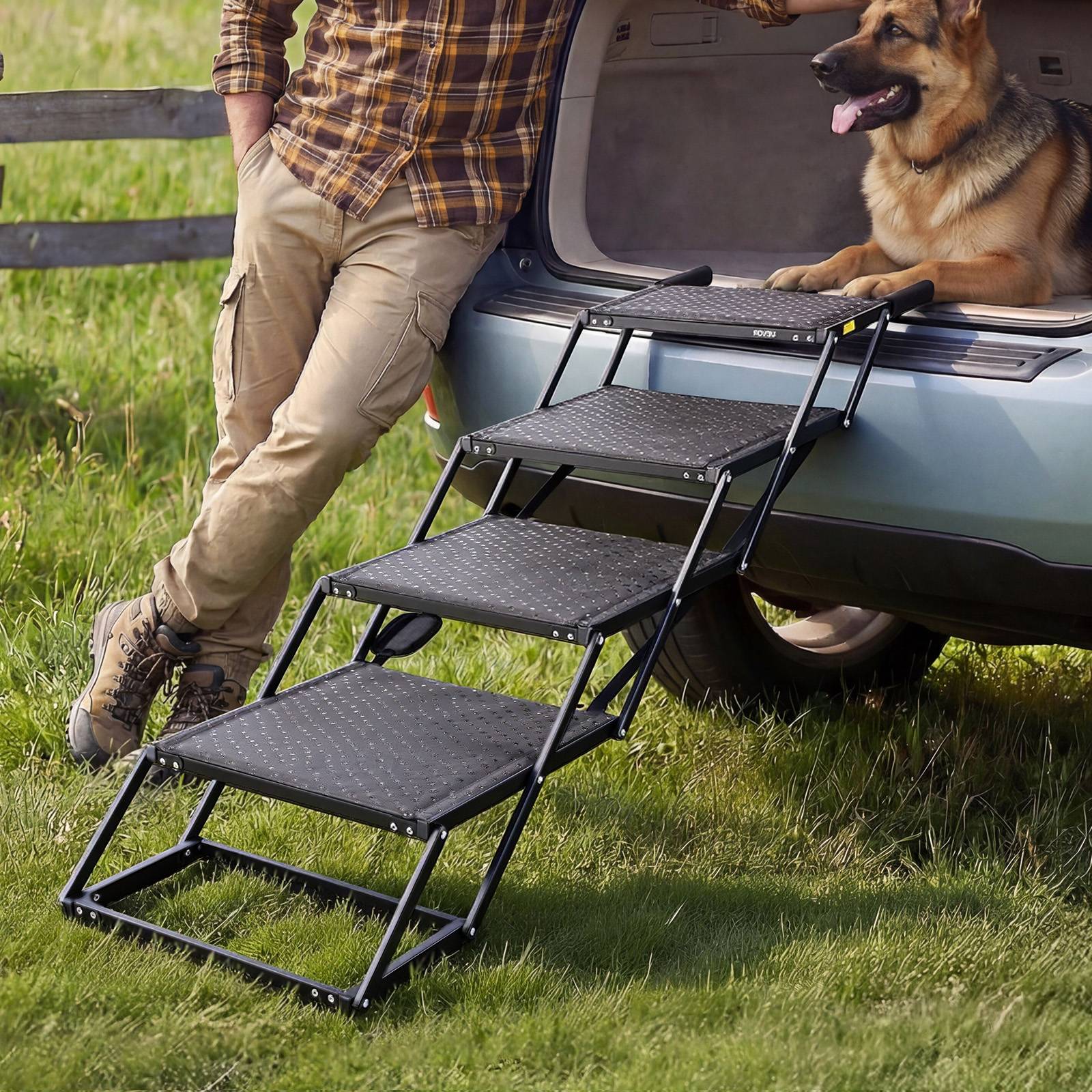 Vevor - VEVOR Escalier pour Chien Voiture 4 Marches pour Chien Pliables Charge 113,4 kg - Image 8