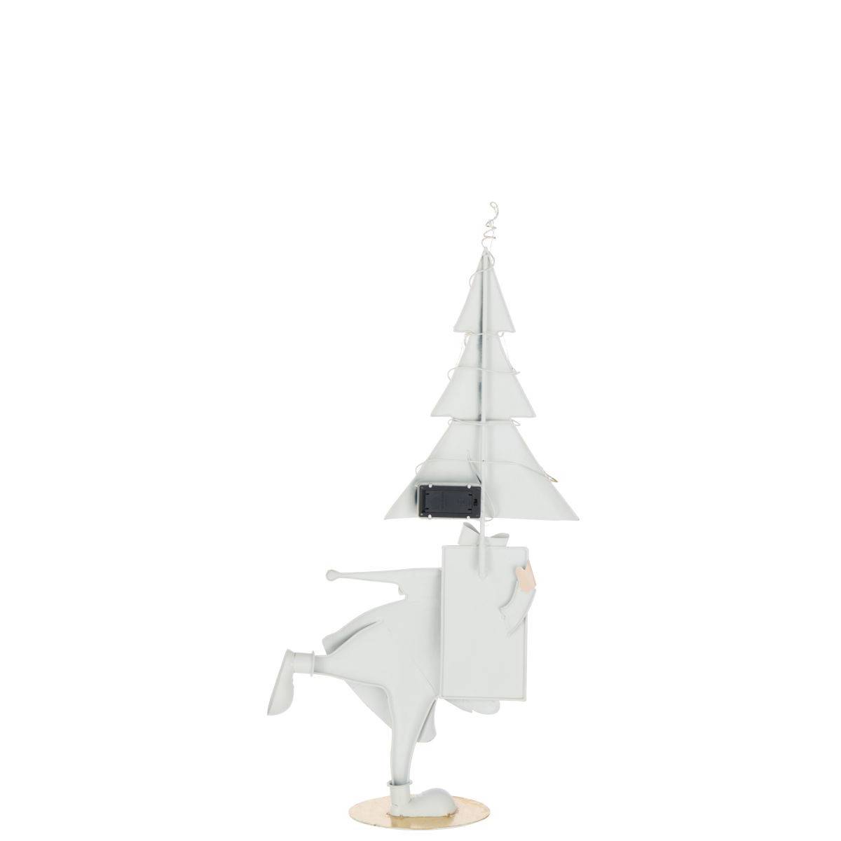 J-Line - Père-Noël à LED "Arbre" 66cm Blanc & Or - Image 3