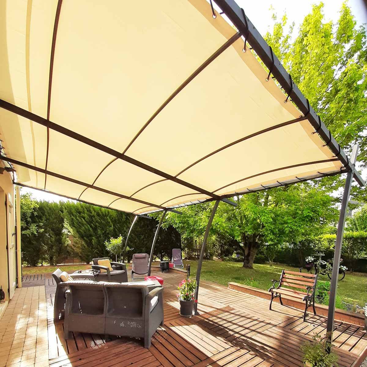 Bâche pour Carport Ivoire 3,5x5 m XP640CP - Garantie 10 ans - Toile PVC étanche pour abri de voiture - Made in France TECPLAST - Imagen 8