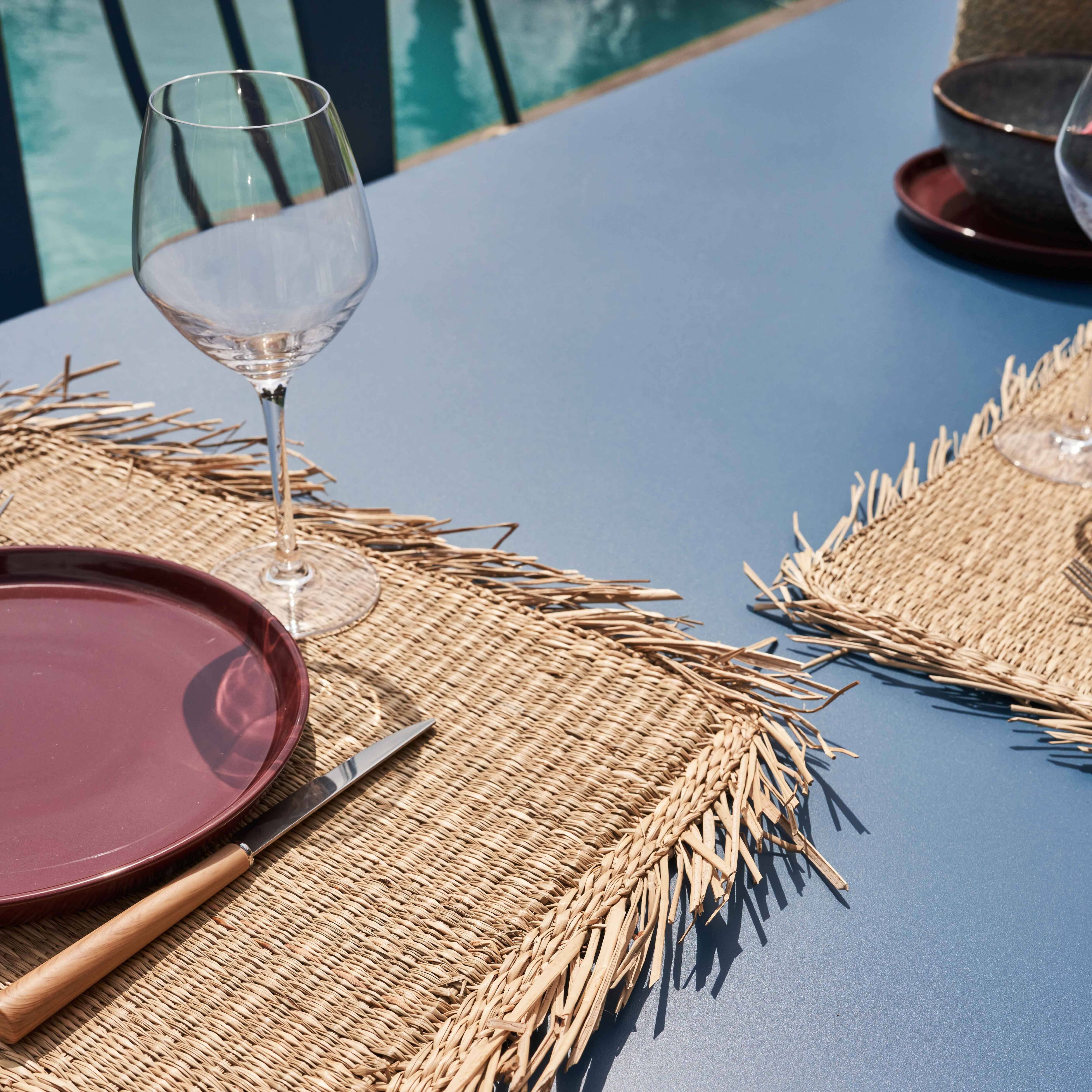 Oviala - Ensemble table de jardin 180cm et 8 chaises bistrot acier bleu pacific Palavas - Oviala - Imagen 4