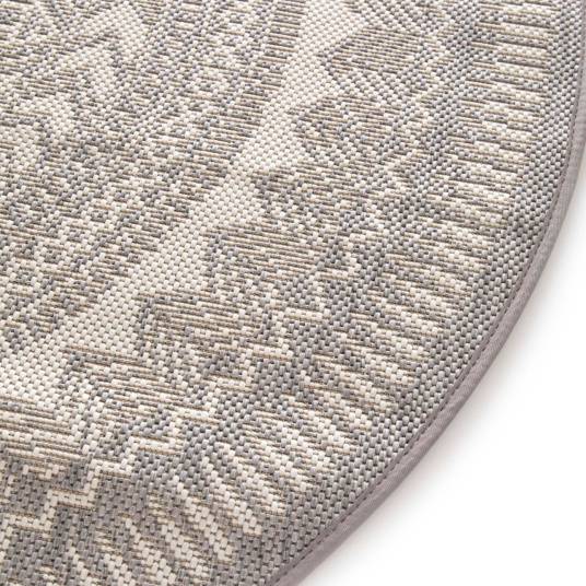 Decoweb - Tapis rond d'extérieur ou d'intérieur - Mandala - Gris - Ø 120 cm - Decoweb - Imagen 6