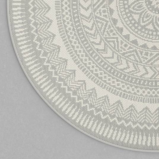 Decoweb - Tapis rond d'extérieur ou d'intérieur - Mandala - Gris - Ø 120 cm - Decoweb - Imagen 5
