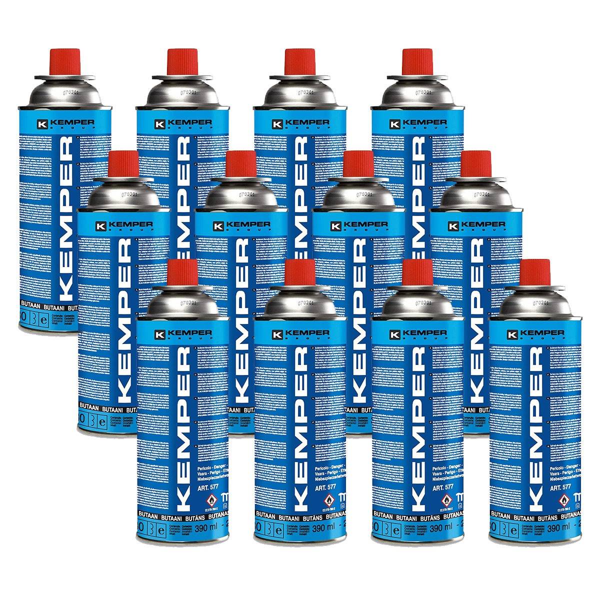 Lot 12 Cartouches Gaz Butane 390 ml 227 g Recharge Réchaud Portable Chalumeau Valve Sécurité KEMPER - Imagen 8