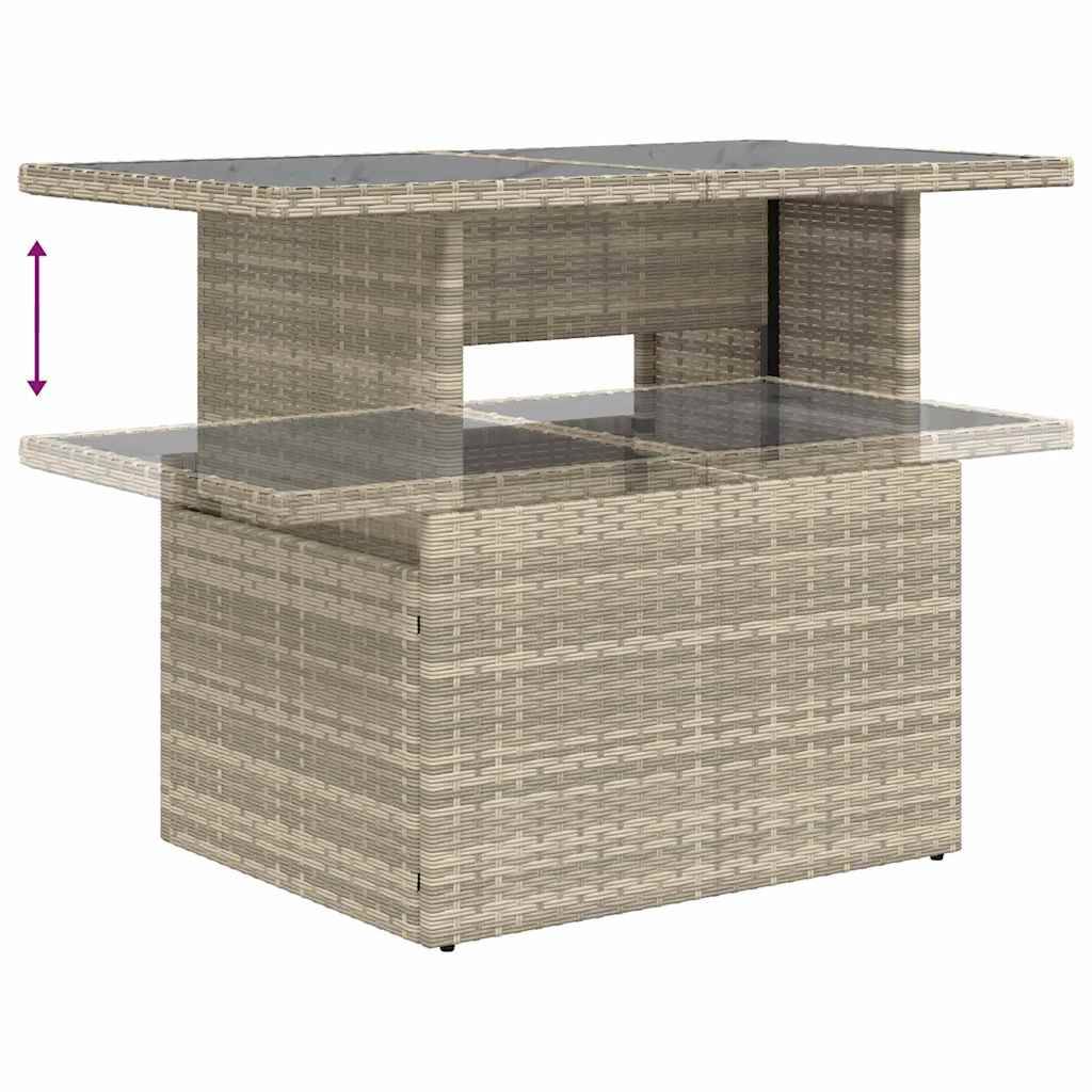 Salon de jardin 8 places polyrotin modulable design moderne pour jardin terrasse Gris clair – ComfortXL Outdoor Living - Image 4