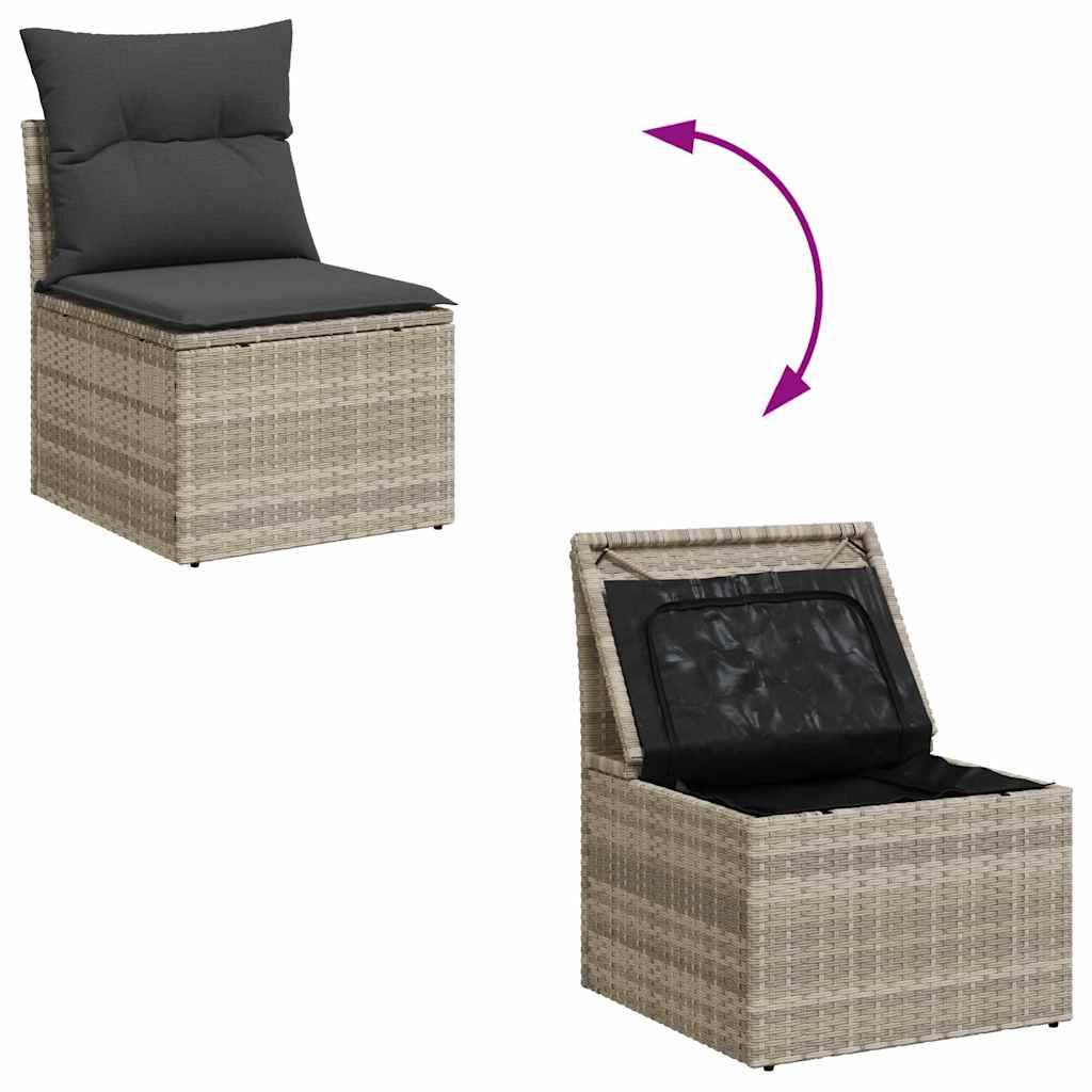 Salon de jardin 8 places polyrotin modulable design moderne pour jardin terrasse Gris clair – ComfortXL Outdoor Living - Image 3