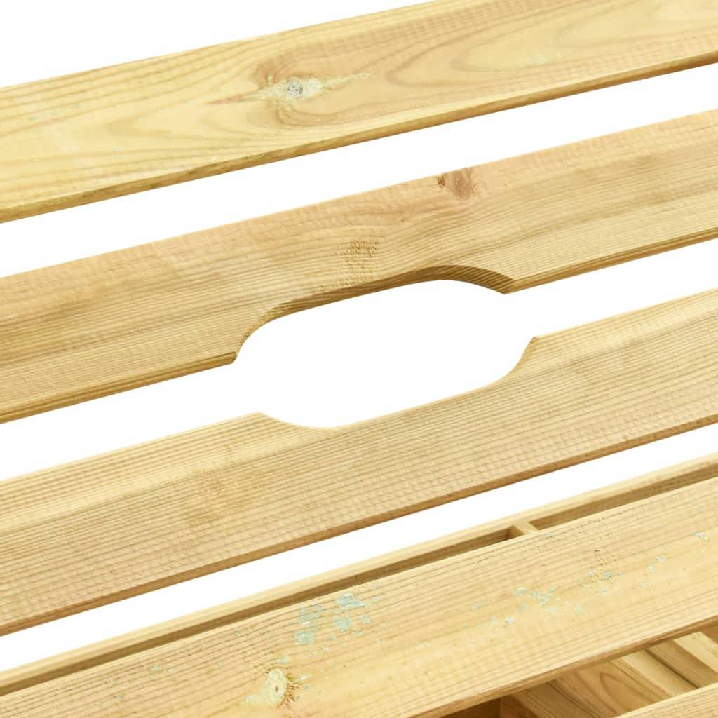 Maison Chic - Bain de soleil - transat double Bois de pin imprégné de vert - Meuble Pro-JU13980 - Imagen 7