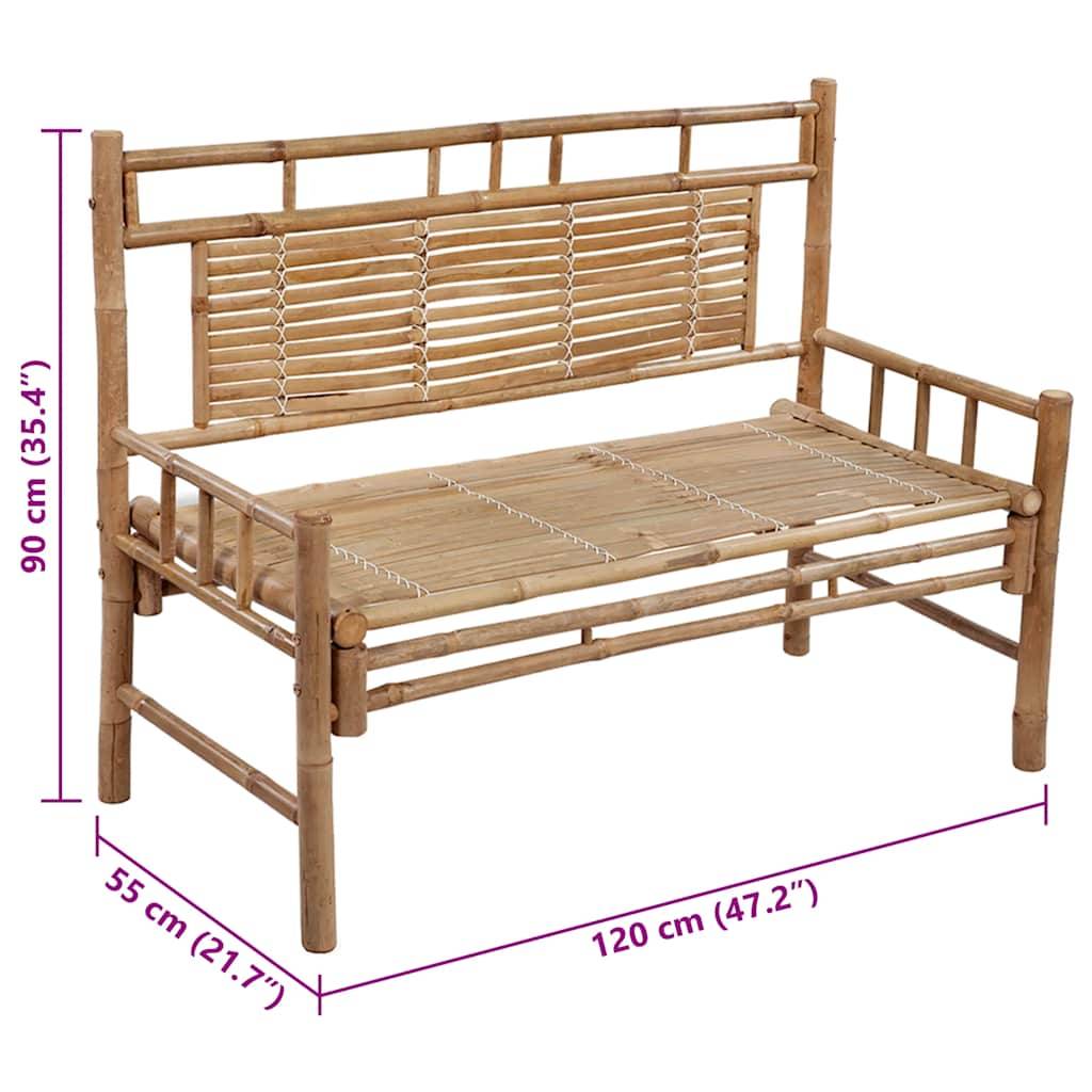 Banc de jardin | Banquette De Jardin | Banc Extérieur avec coussin 120 cm Bambou Maison Chic - Image 8