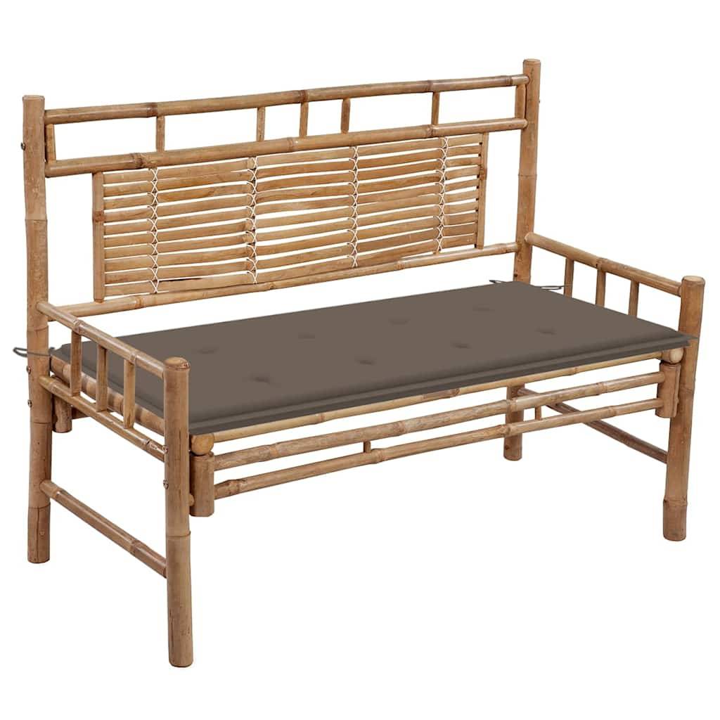 Banc de jardin | Banquette De Jardin | Banc Extérieur avec coussin 120 cm Bambou Maison Chic - Image 2