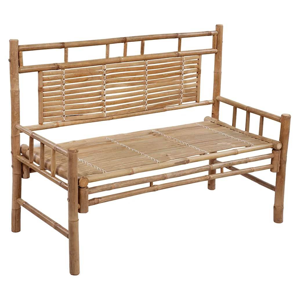 Banc de jardin | Banquette De Jardin | Banc Extérieur avec coussin 120 cm Bambou Maison Chic - Image 1