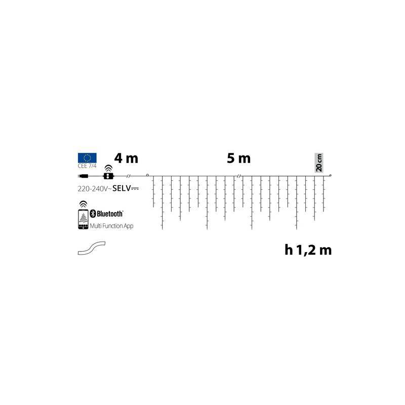 Lotti - Guirlande Stalactite connectée H120cm 5M APPY 225 LED RGB avec APPlication Bluetooth smartphone Lotti - Imagen 2