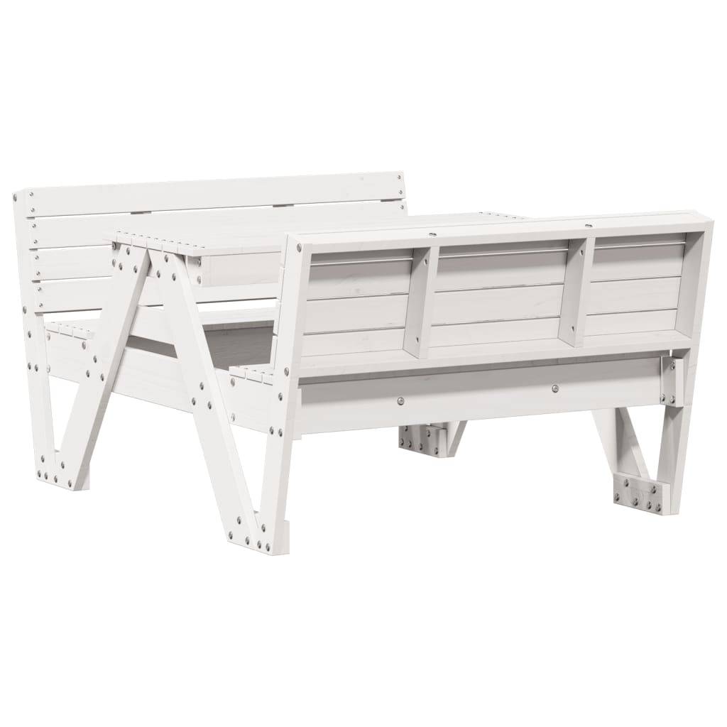 Table de pique-nique pour enfants bois massif de pin blanc 88 x 122 x 58 cm - PANGIVO - Image 6