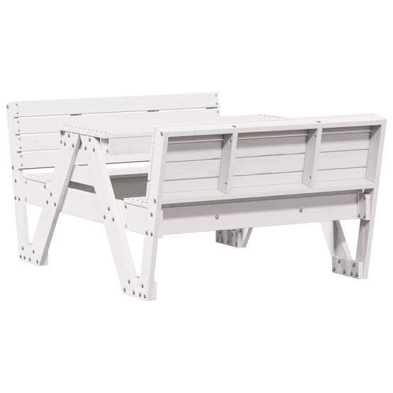Table de pique-nique pour enfants bois massif de pin blanc 88 x 122 x 58 cm - PANGIVO - Image 2