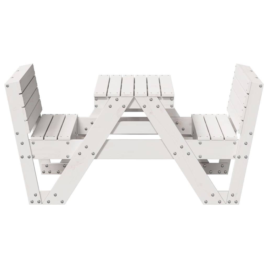 Table de pique-nique pour enfants bois massif de pin blanc 88 x 122 x 58 cm - PANGIVO - Image 5