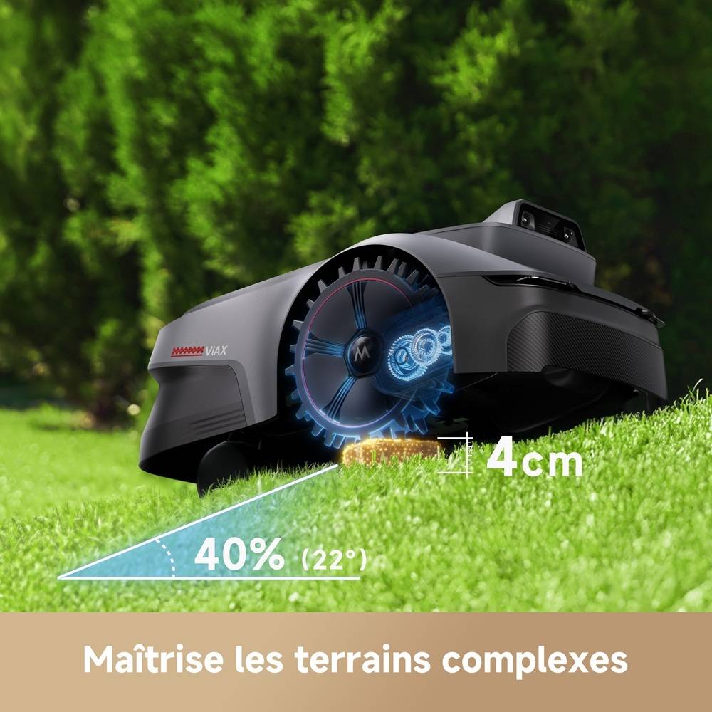 Robot tondeuse – 250 m², 50 min autonomie, AI UltraEyes™, U-trajets, tout-terrain - MOVA ViAX250-EUA - Image 4