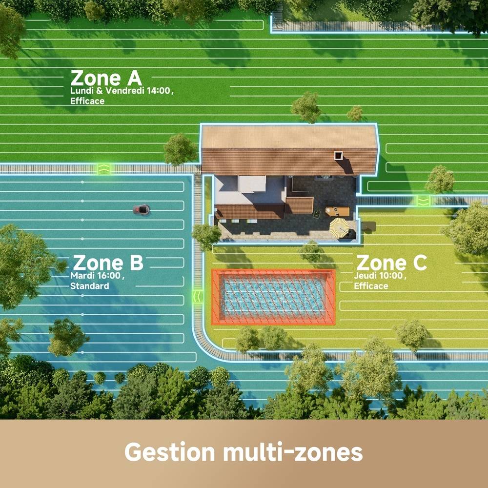 Robot tondeuse – 250 m², 50 min autonomie, AI UltraEyes™, U-trajets, tout-terrain - MOVA ViAX250-EUA - Image 3