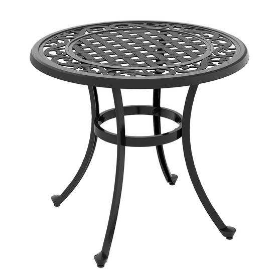 ComfortXL - Table basse de jardin ronde fonte noire 60 x 60 cm style vintage pour terrasse - ComfortXL Outdoor Living - Image 1