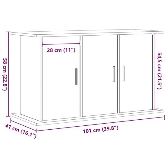 Armoire pour aquarium Bois d'Ingénierie avec Rangement à Portes 101x41x58 cm Chêne - ComfortXL Outdoor Living - Image 10