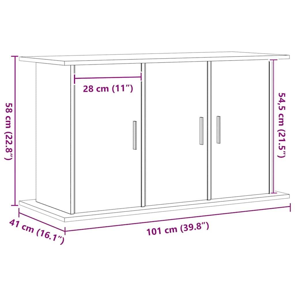 Armoire pour aquarium Bois d'Ingénierie avec Rangement à Portes 101x41x58 cm Chêne - ComfortXL Outdoor Living - Image 10
