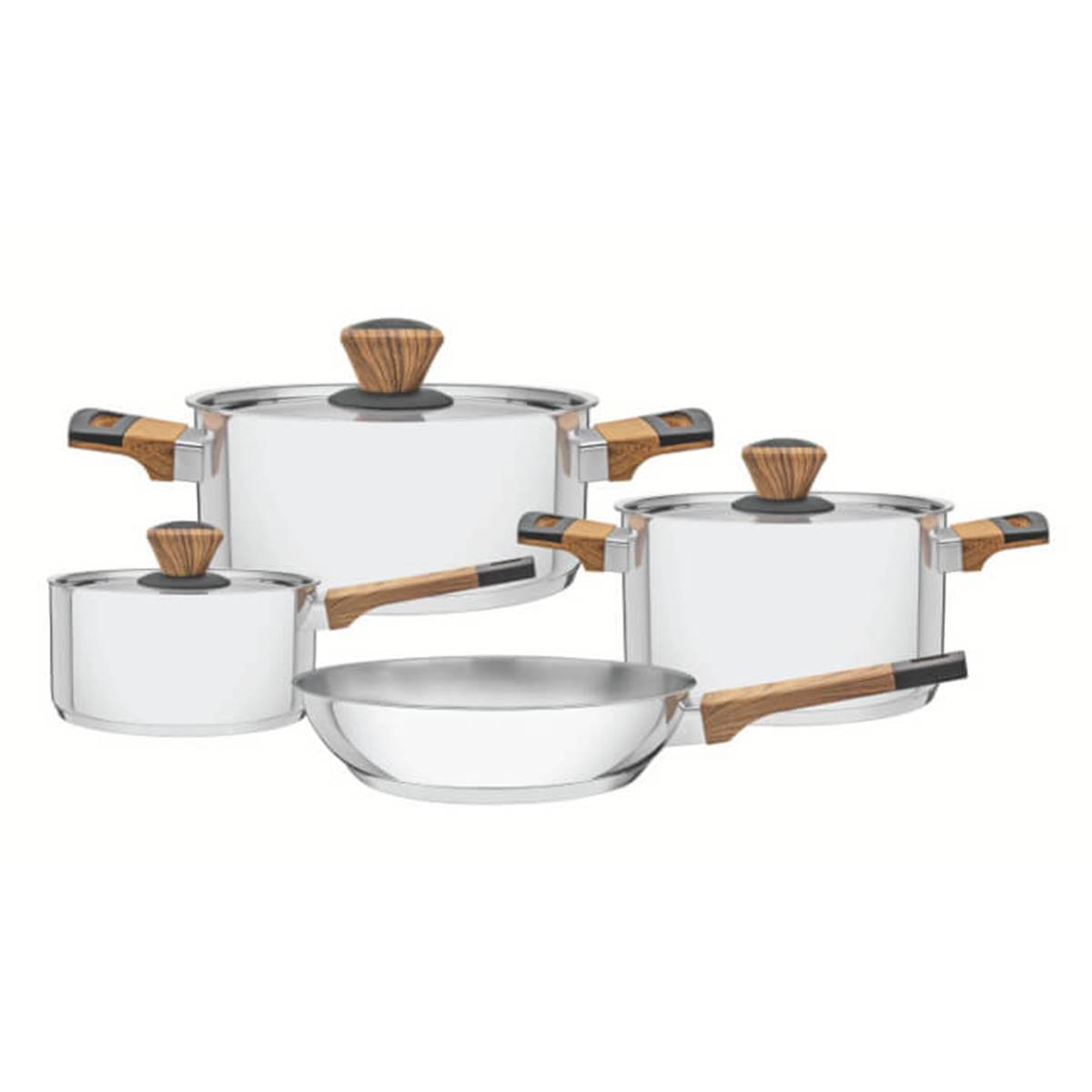 Batterie de cuisine Brava. 4 pcs, Inox & Bakélite - Imagen 4