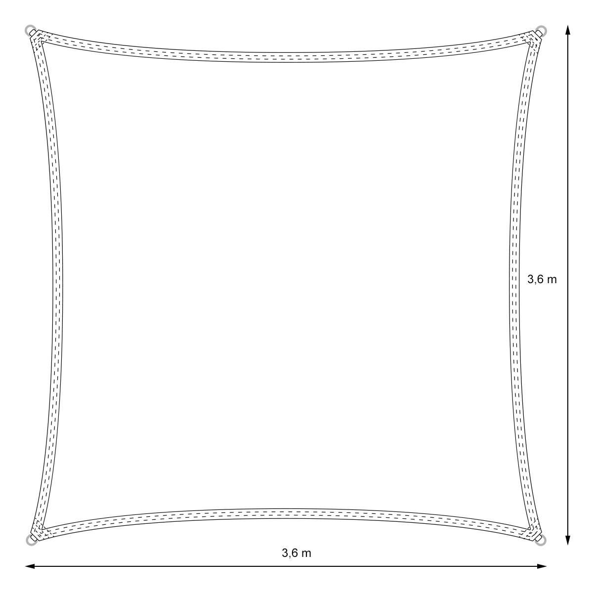 Ecd-Germany - Voile d'ombrage protection solaire toile tendue carré 3,6x3,6 m anthracite HDPE - Imagen 8