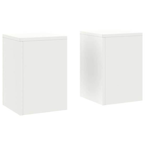 Lot de 2 Porte-plantes en Acier Design moderne pour pots de fleurs Balcon et Patio Blanc 24x24x35 cm – ComfortXL Outdoor Living - Imagen 2