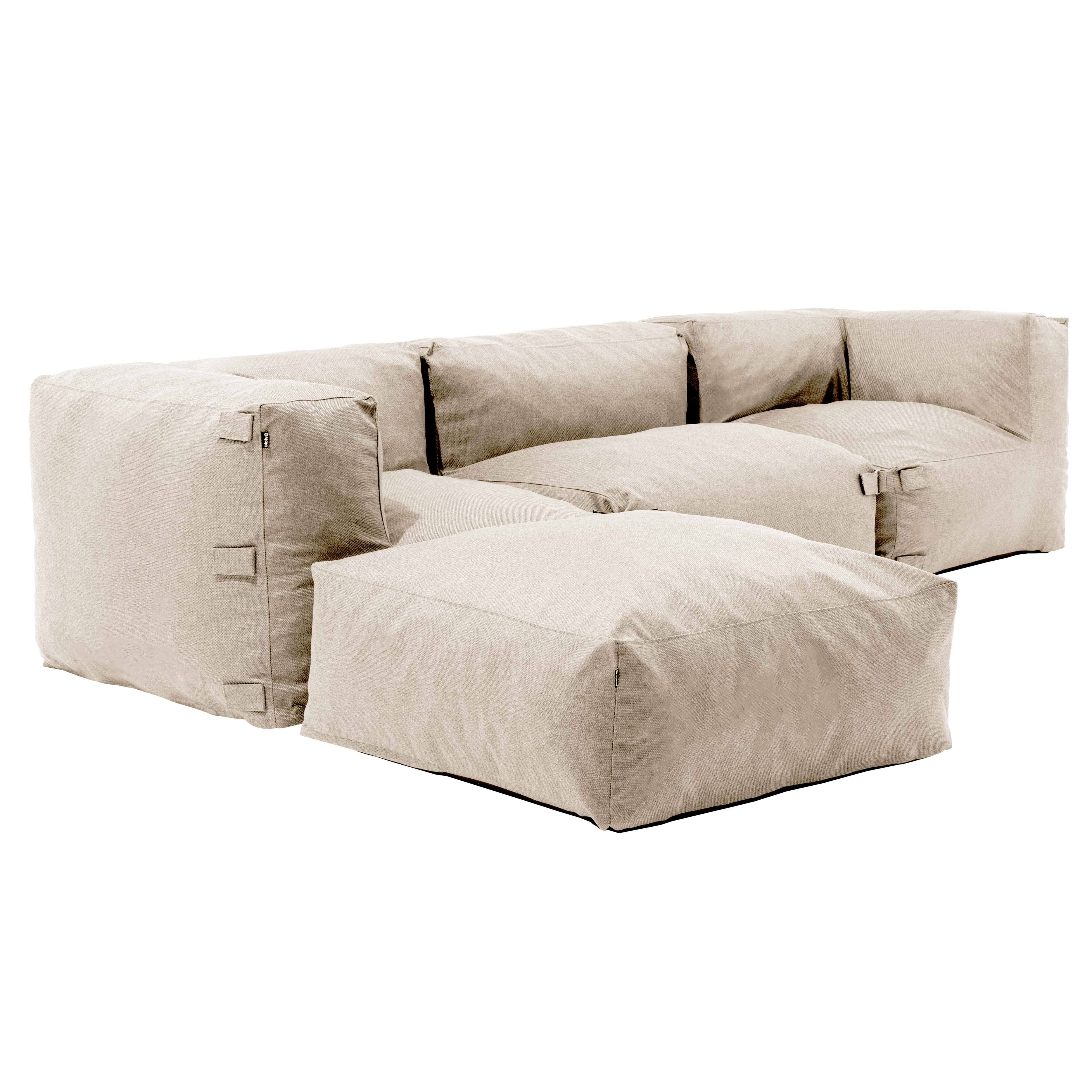 Oviala - Canapé d'angle de jardin modulable 4 places beige Mixi - Oviala - Imagen 2