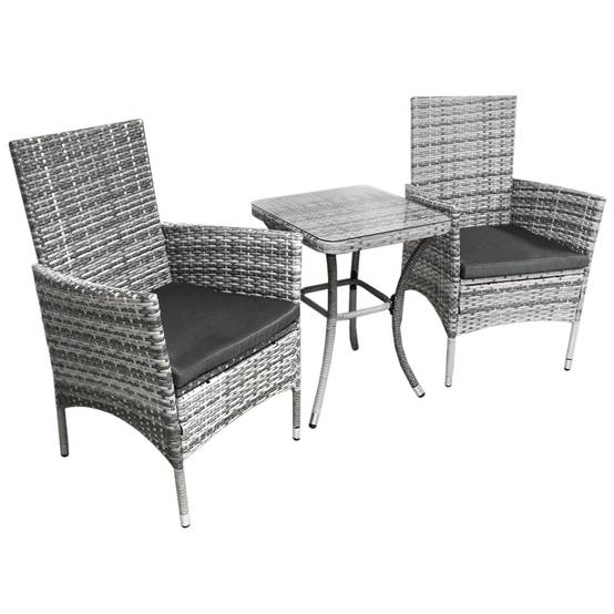 Jardi - Jardí Set Bistro Rotin Gris Clair - Image 1