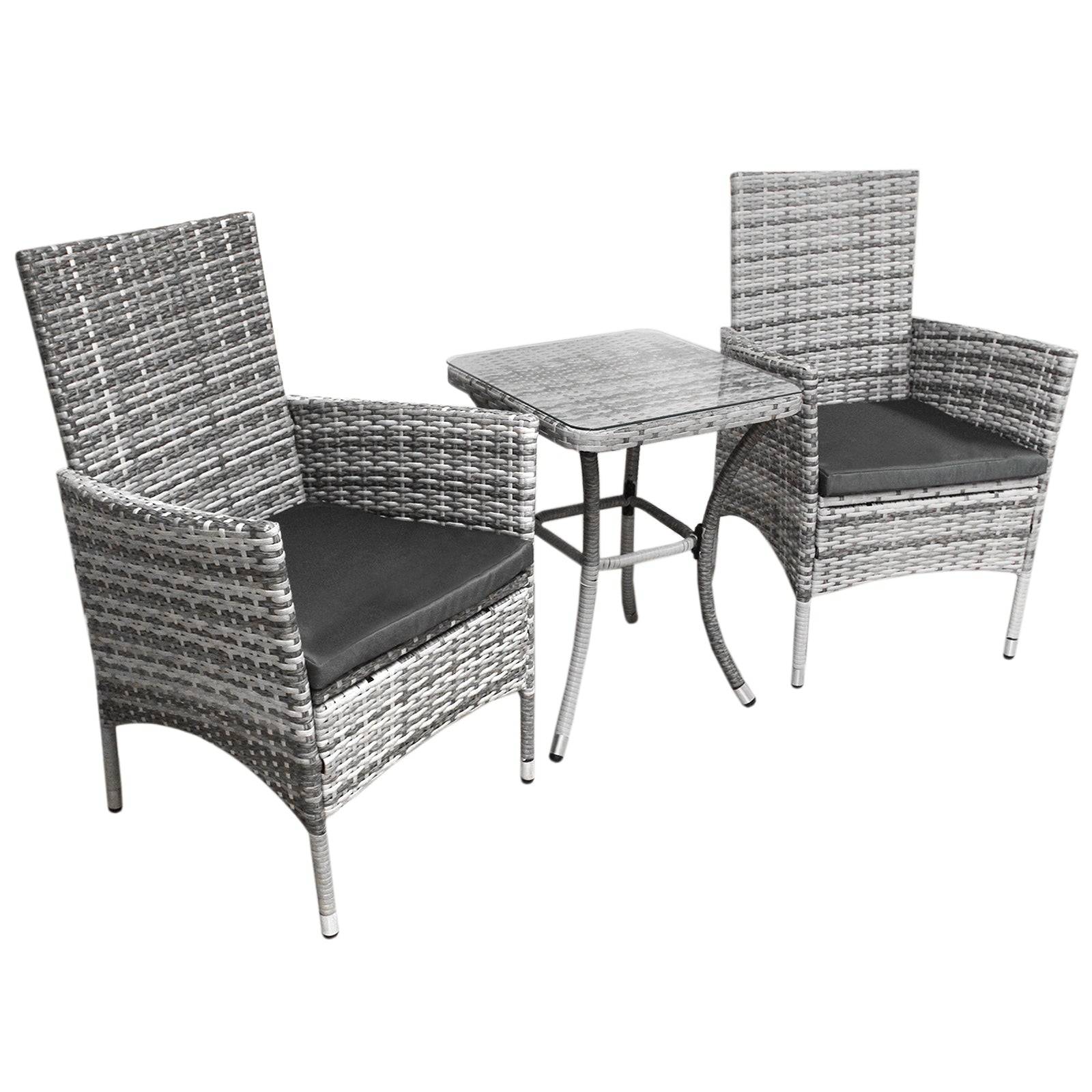 Jardi - Jardí Set Bistro Rotin Gris Clair - Image 1