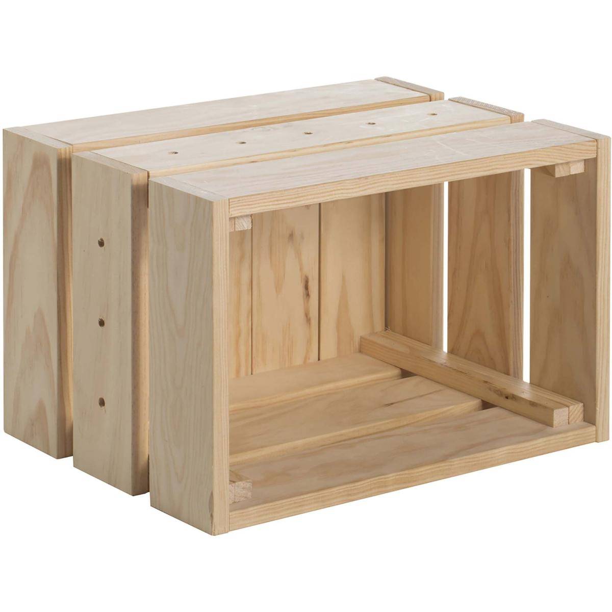 Caisse en pin massif modulable Home box Moyenne - Imagen 1