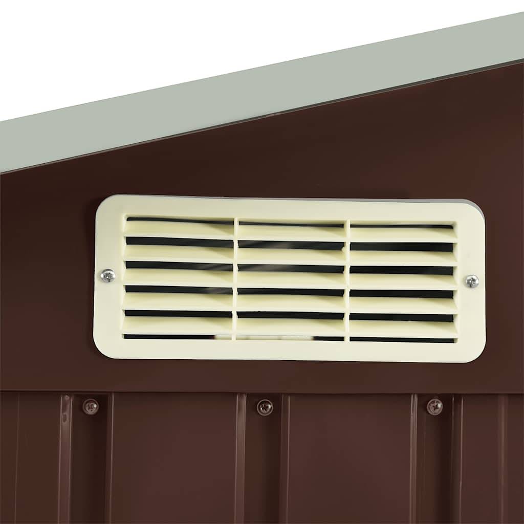 PANGIVO - Abri de jardin avec étagère - Fer galvanisé - Marron 205x130x183 cm - Surface au sol 2,28m² - PANGIVO - Image 8