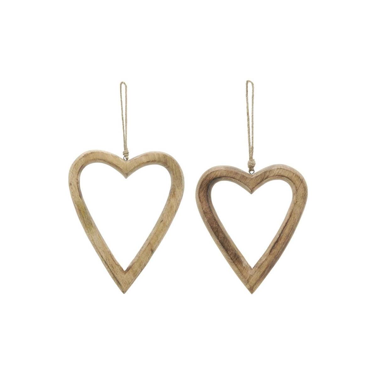 Aubry Gaspard - Coeur à suspendre en manguier (lot de2) - Imagen 1