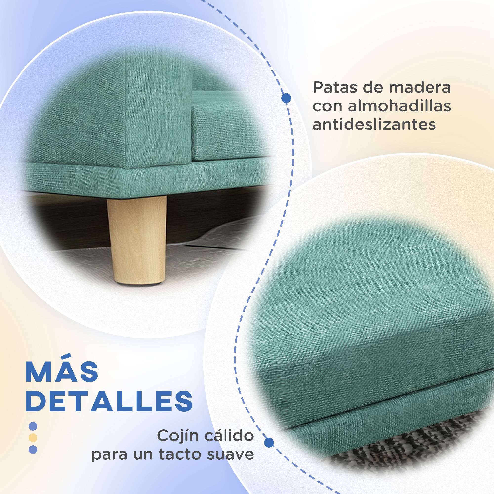 Lit Surélevé pour Grand Chien en Bois de Pin avec Coussin Lavable 98x67x25 cm Vert - ComfortXL Outdoor Living - Image 8
