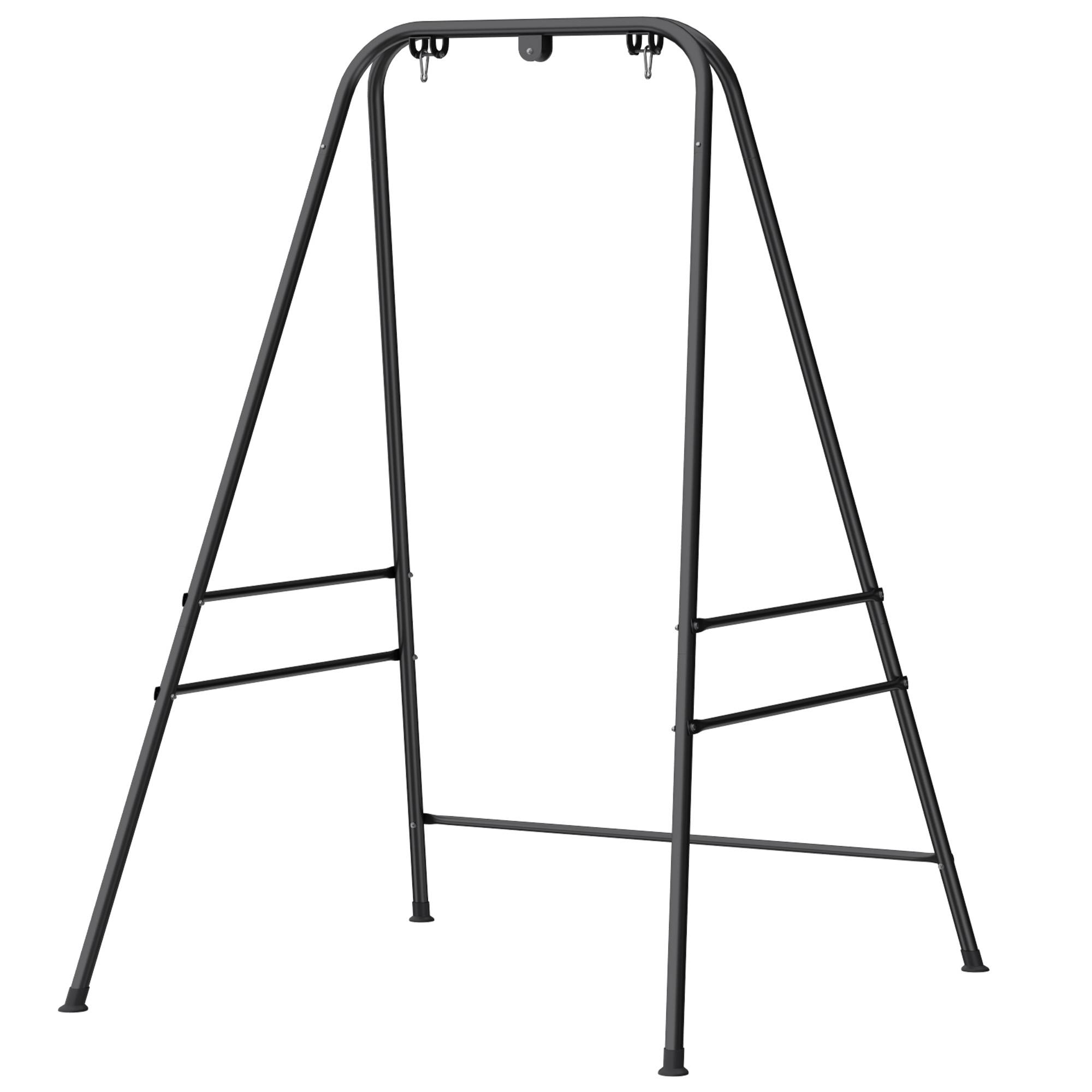 Support pour fauteuil suspendu hamac 183 cm, structure en acier, patins antidérapants noirs - Image 2
