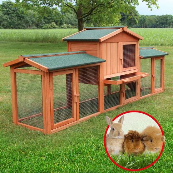 Cage Clapier Enclos lapin 210x85x54cm petits animaux Modele XXL 040 - Image 1