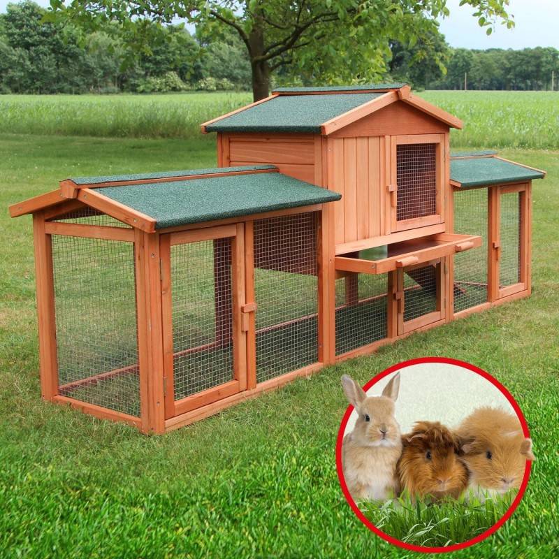 Cage Clapier Enclos lapin 210x85x54cm petits animaux Modele XXL 040 - Image 1