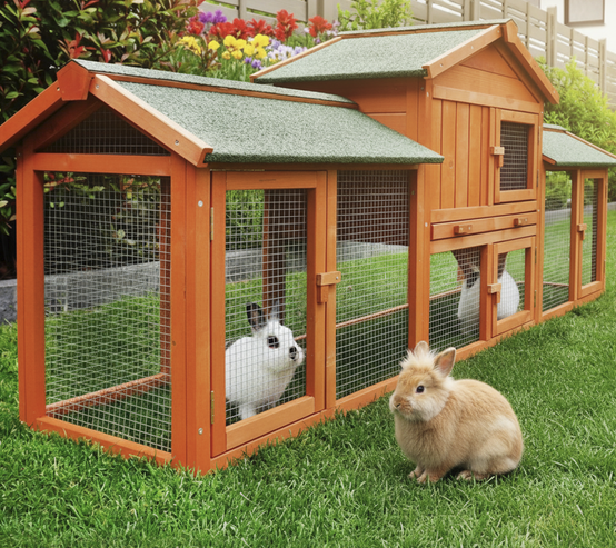 Cage Clapier Enclos lapin 210x85x54cm petits animaux Modele XXL 040 - Image 6