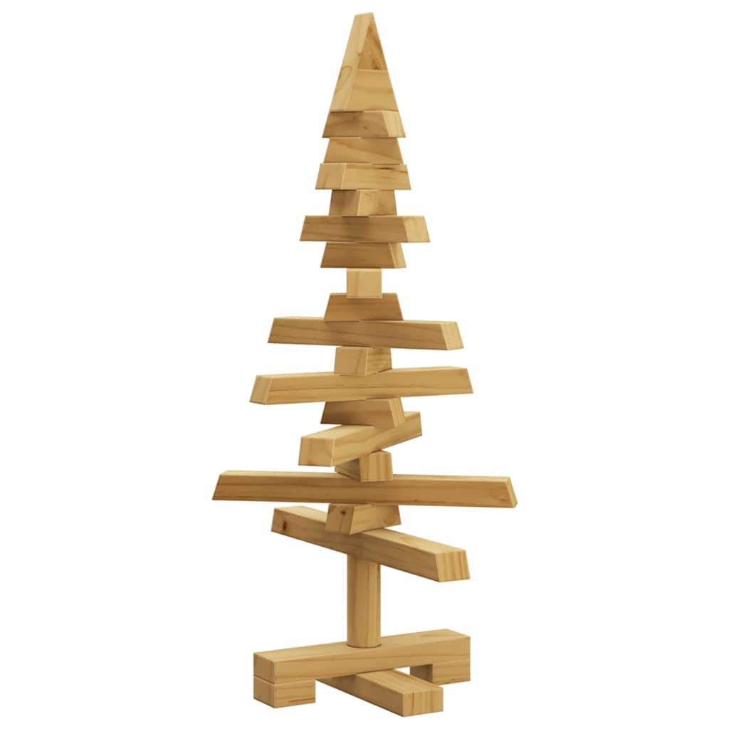 Sapin de Noël en bois de pin massif à décorer branches ajustables Marron 60 cm – ComfortXL Outdoor Living - Image 2
