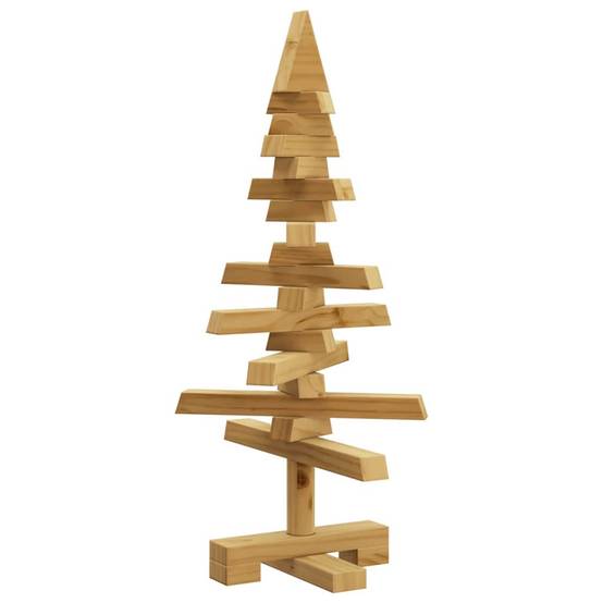 Sapin de Noël en bois de pin massif à décorer branches ajustables Marron 60 cm – ComfortXL Outdoor Living - Image 7