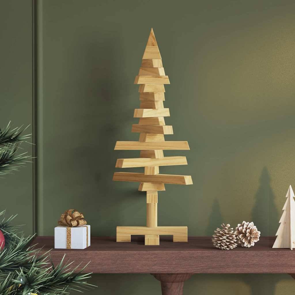 Sapin de Noël en bois de pin massif à décorer branches ajustables Marron 60 cm – ComfortXL Outdoor Living