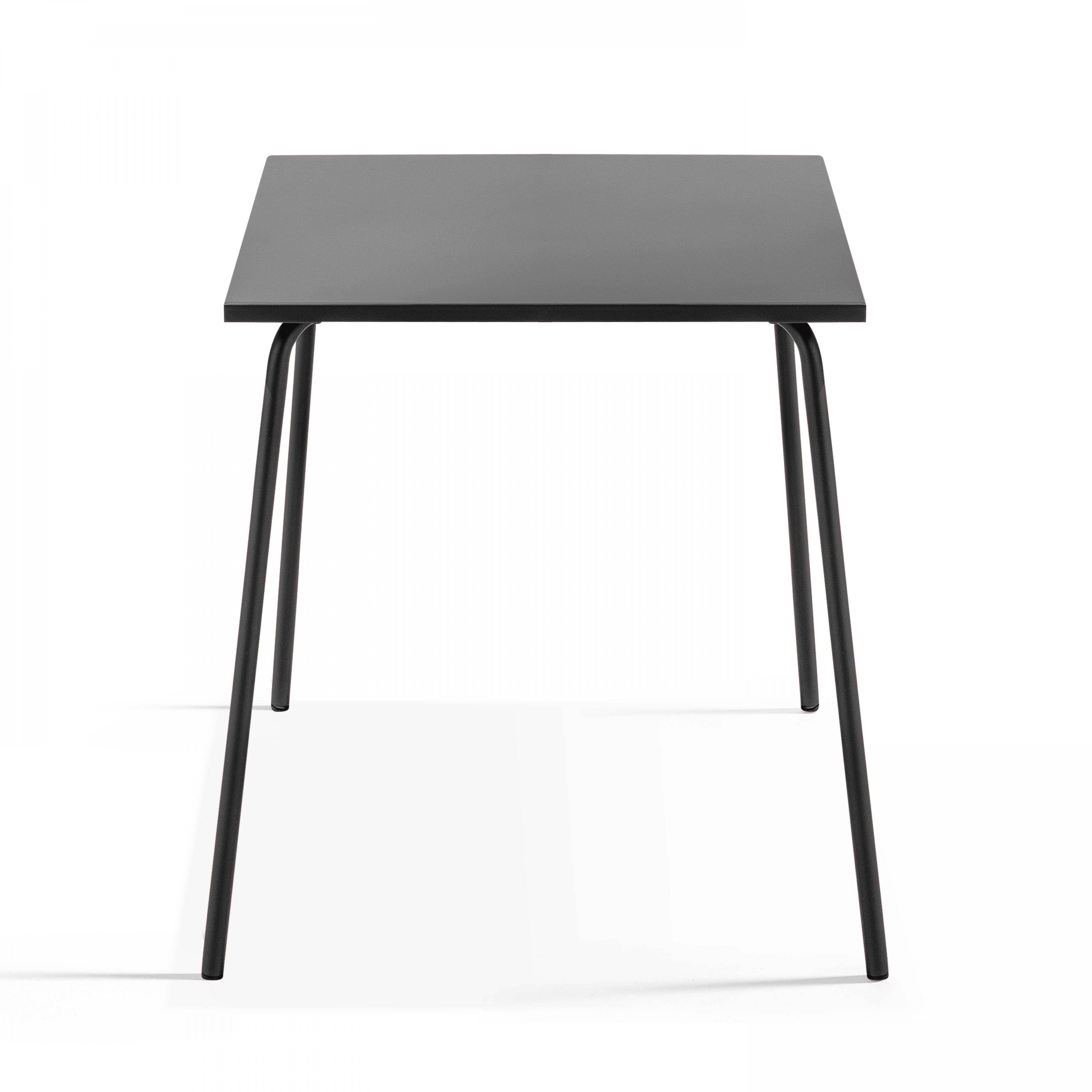 Oviala - Table de jardin carrée en métal 4 places 70 cm gris anthracite Palavas - Oviala - Imagen 4