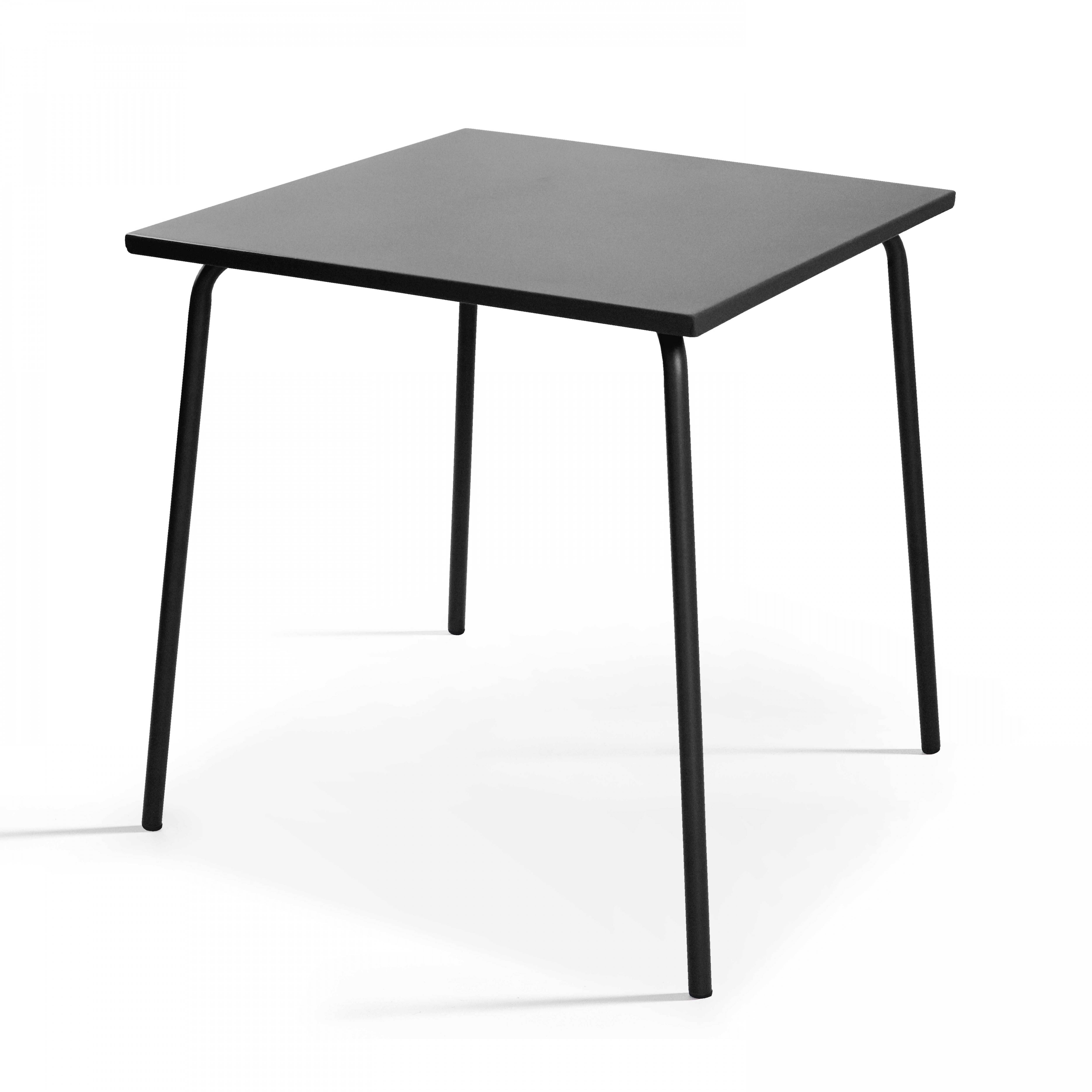 Oviala - Table de jardin carrée en métal 4 places 70 cm gris anthracite Palavas - Oviala - Imagen 1