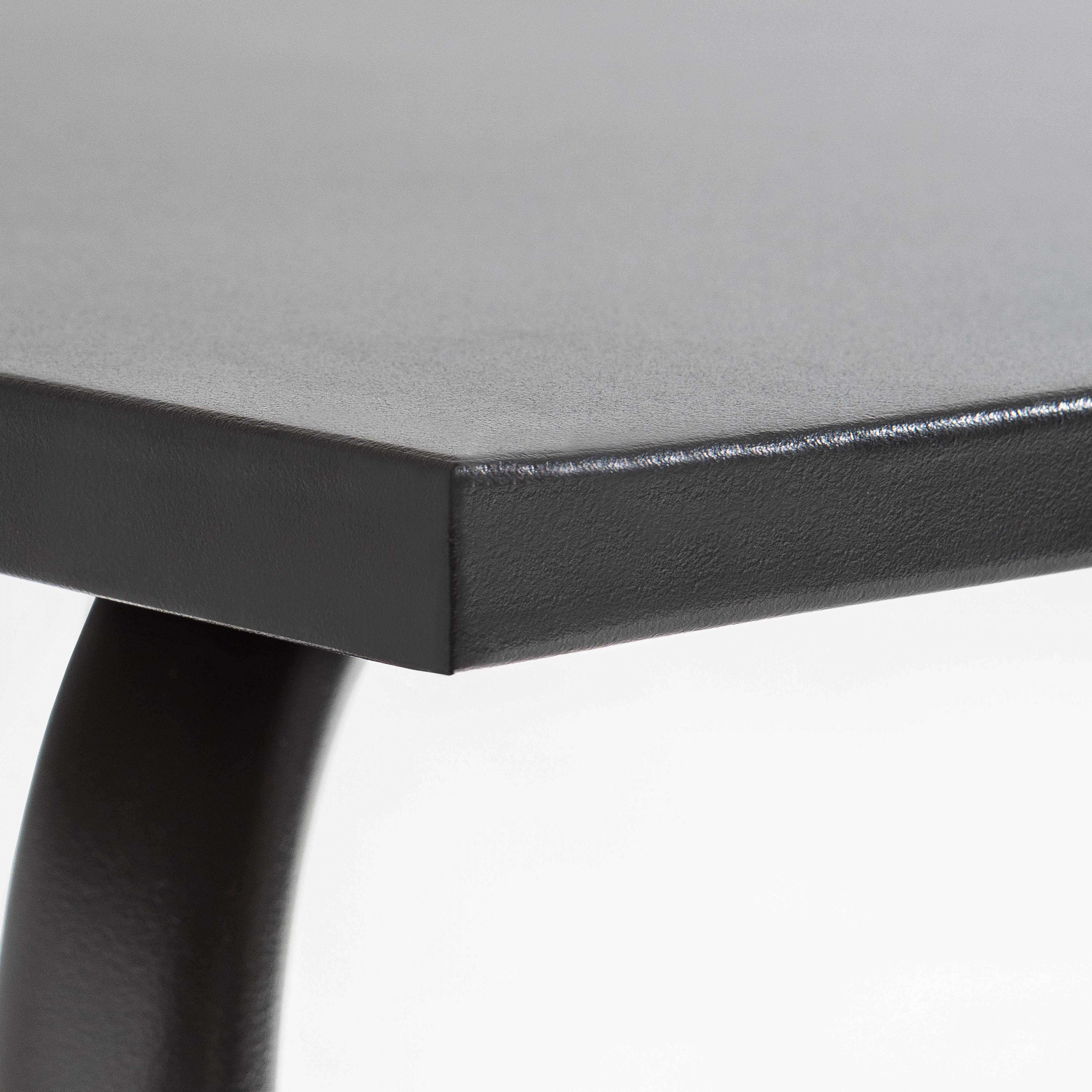 Oviala - Table de jardin carrée en métal 4 places 70 cm gris anthracite Palavas - Oviala - Imagen 6