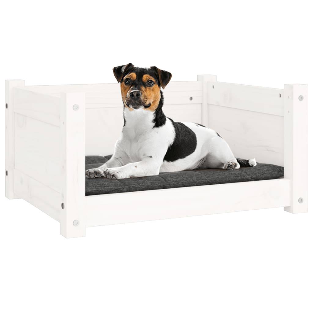 Vidaxl - Panier pour chien Blanc 55,5 x 45,5 x 28 cm Bois de pin massif vidaXL 821443 - Imagen 5