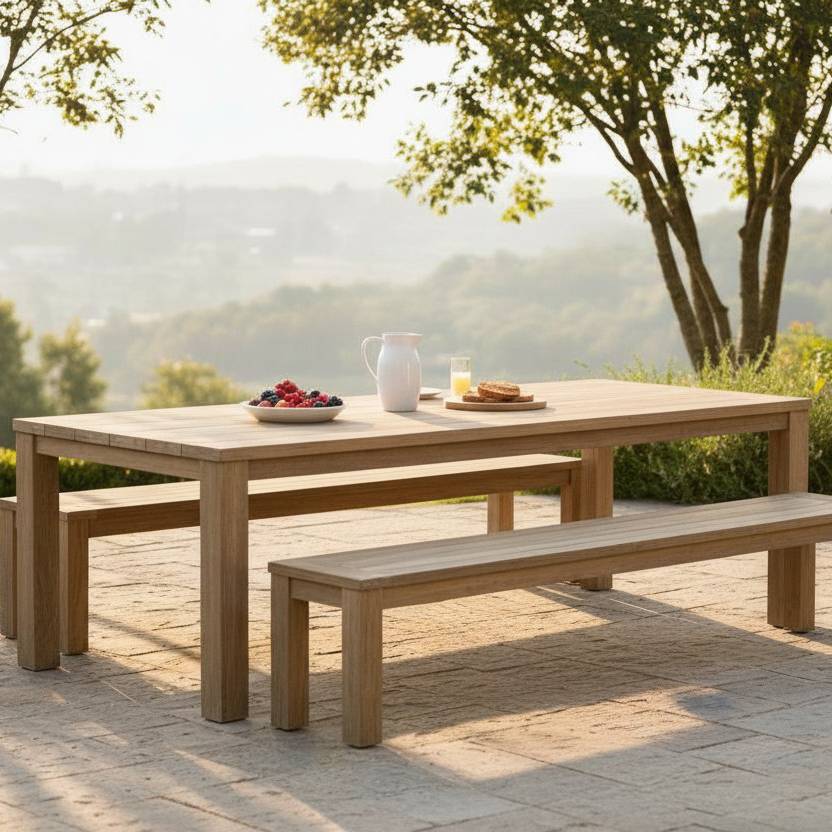 Table en teck recyclé 300 x 110 cm Callao - Gecko Jardin - Imagen 4