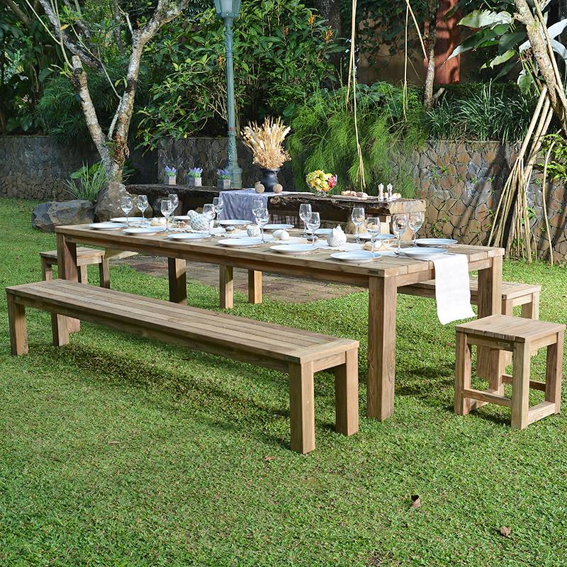 Table en teck recyclé 300 x 110 cm Callao - Gecko Jardin - Imagen 8