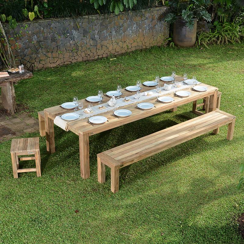 Table en teck recyclé 300 x 110 cm Callao - Gecko Jardin - Imagen 7