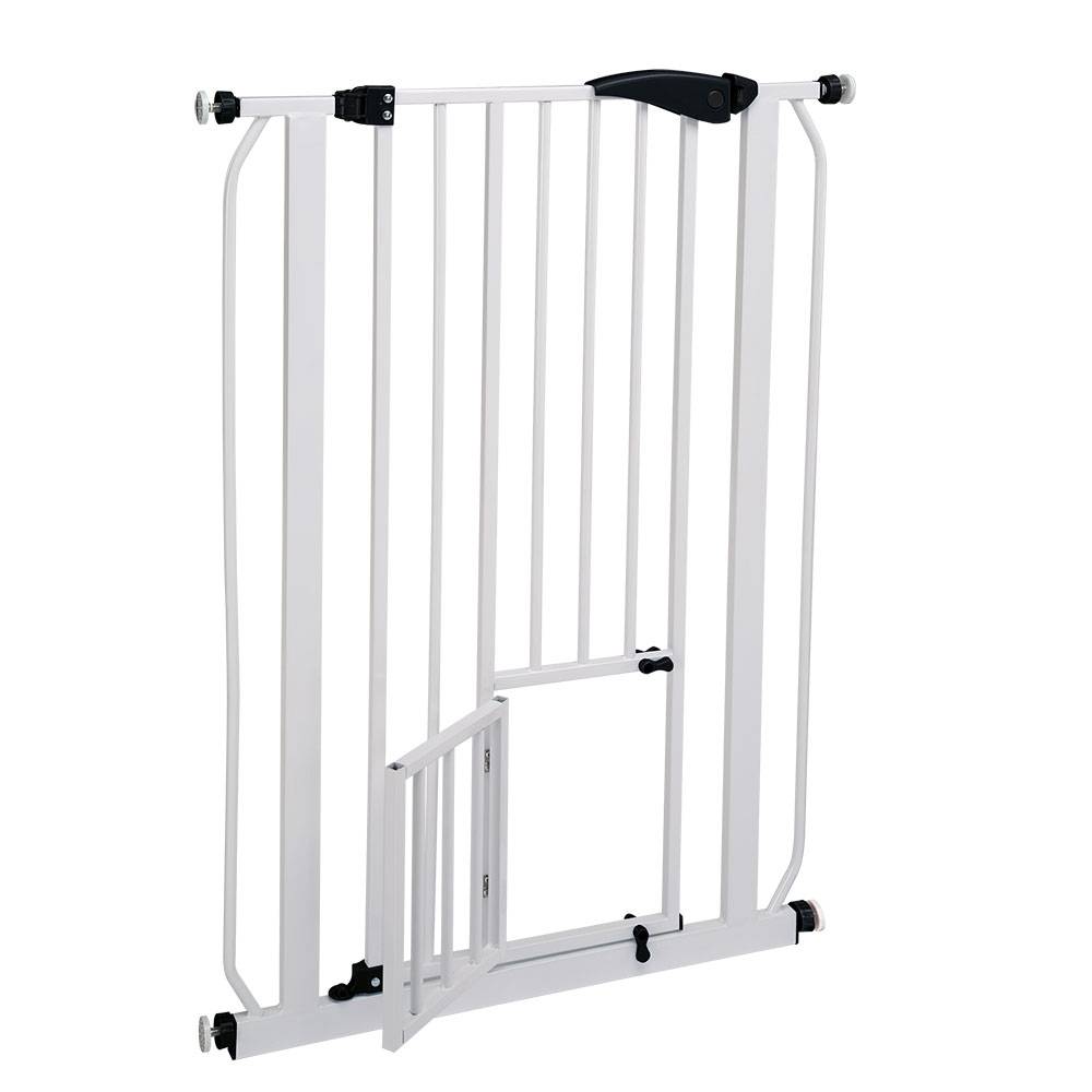 Ferplast - Ferplast Porte, barrière séparation pour chiens et chats PET GATE, grille d'intérieur, métal robuste verns blanc et plastique, fermeture de sécurité, - Imagen 1