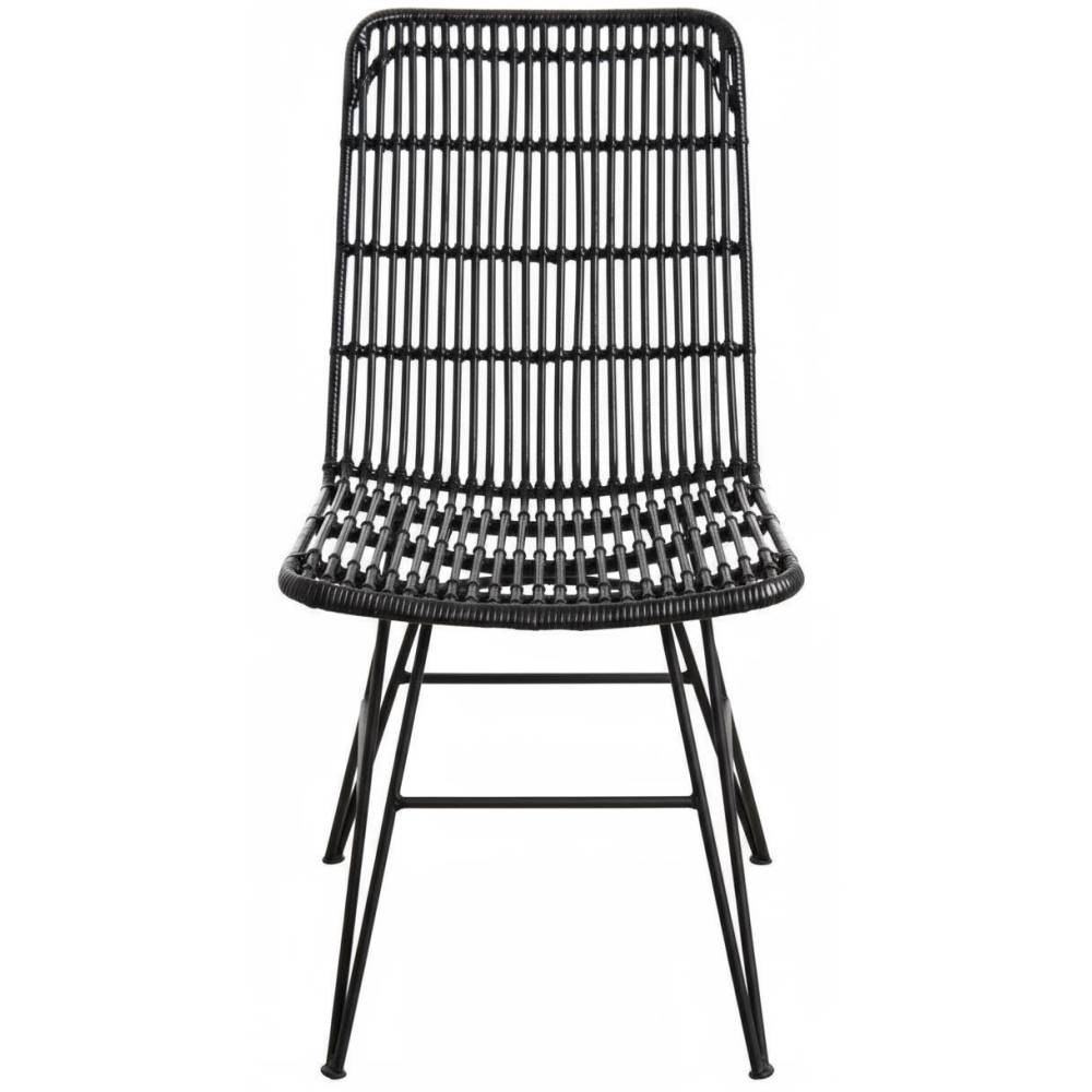 Aubry Gaspard - Chaise en rotin et métal Maïa Noir - Imagen 3