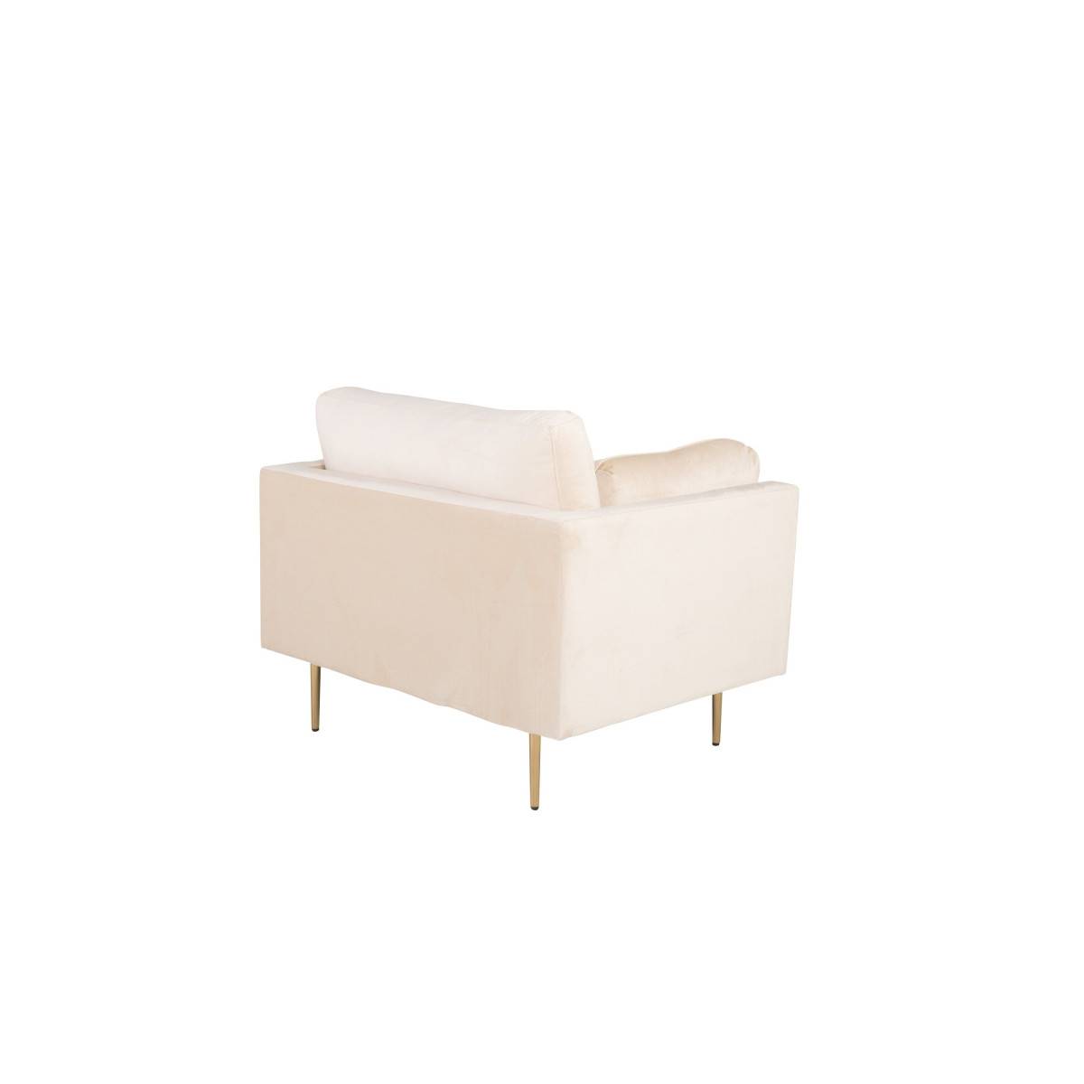 Paris Prix - Fauteuil Design en Velours "Boom" 110cm Beige & Or - Image 3